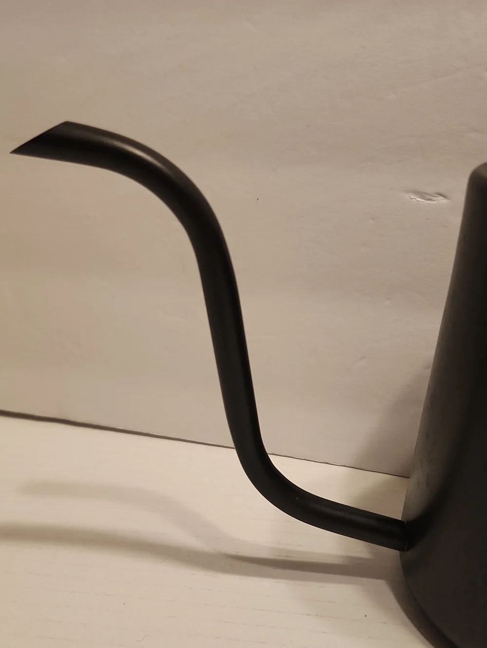 Black Gooseneck Watering Can Or Pitcher W/ Wood Handle - Modern Long Spout